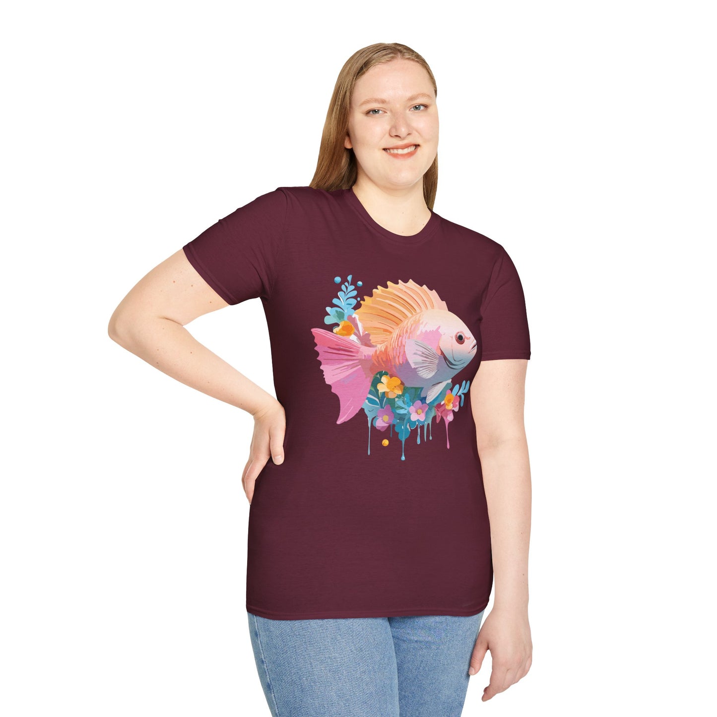 Fish Art Design Shirt, T Shirt with Fish, Graphic Shirt, Tee Shirt with Graphic Design, Shirt with Fish Graphic Art