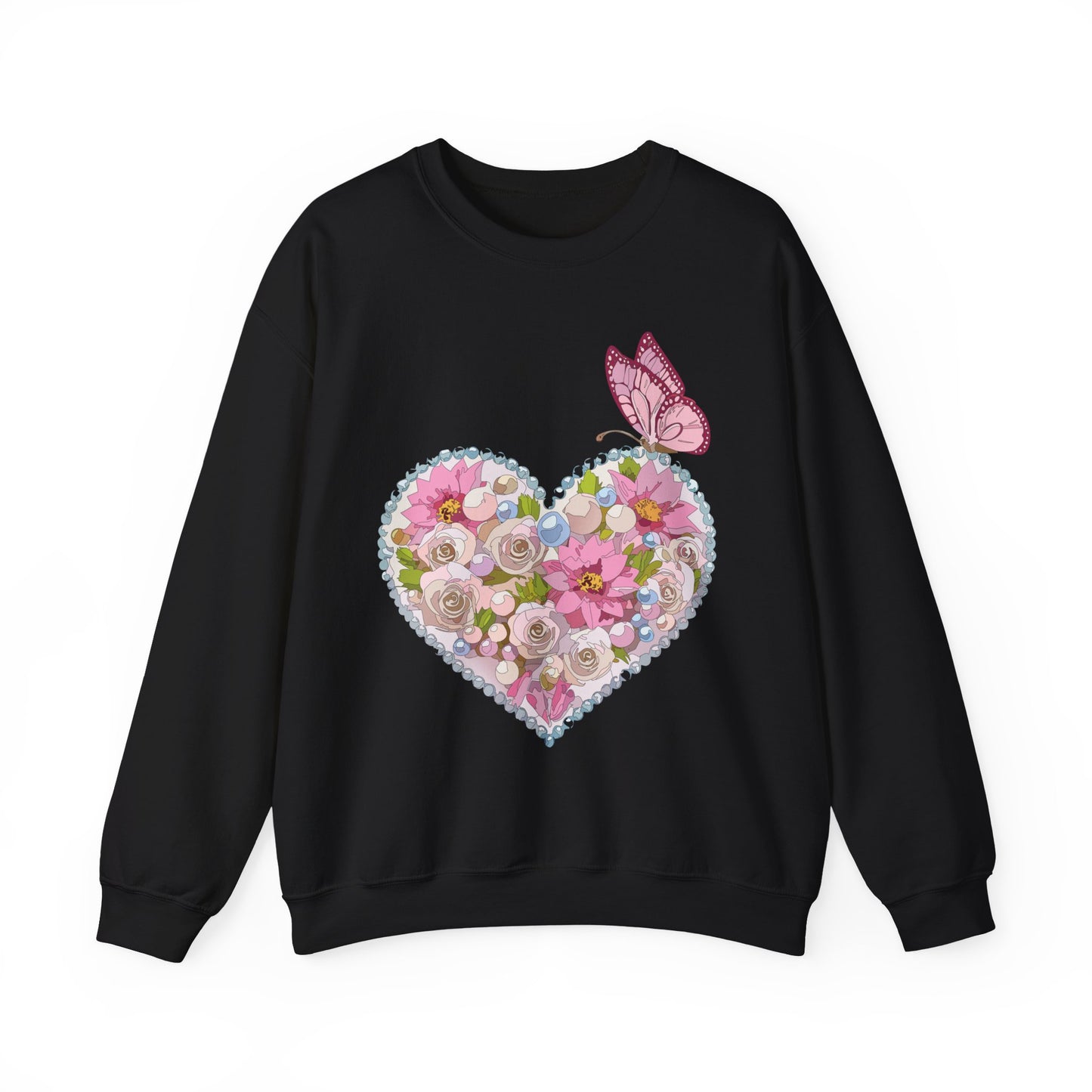 Floral Heart Sweatshirt, Floral Love Sweatshirt, Valentine's Day Sweatshirt, Heart Floral Sweatshirt