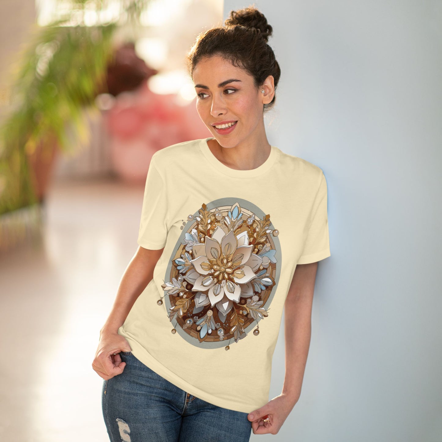 Organic T-shirt with Flower