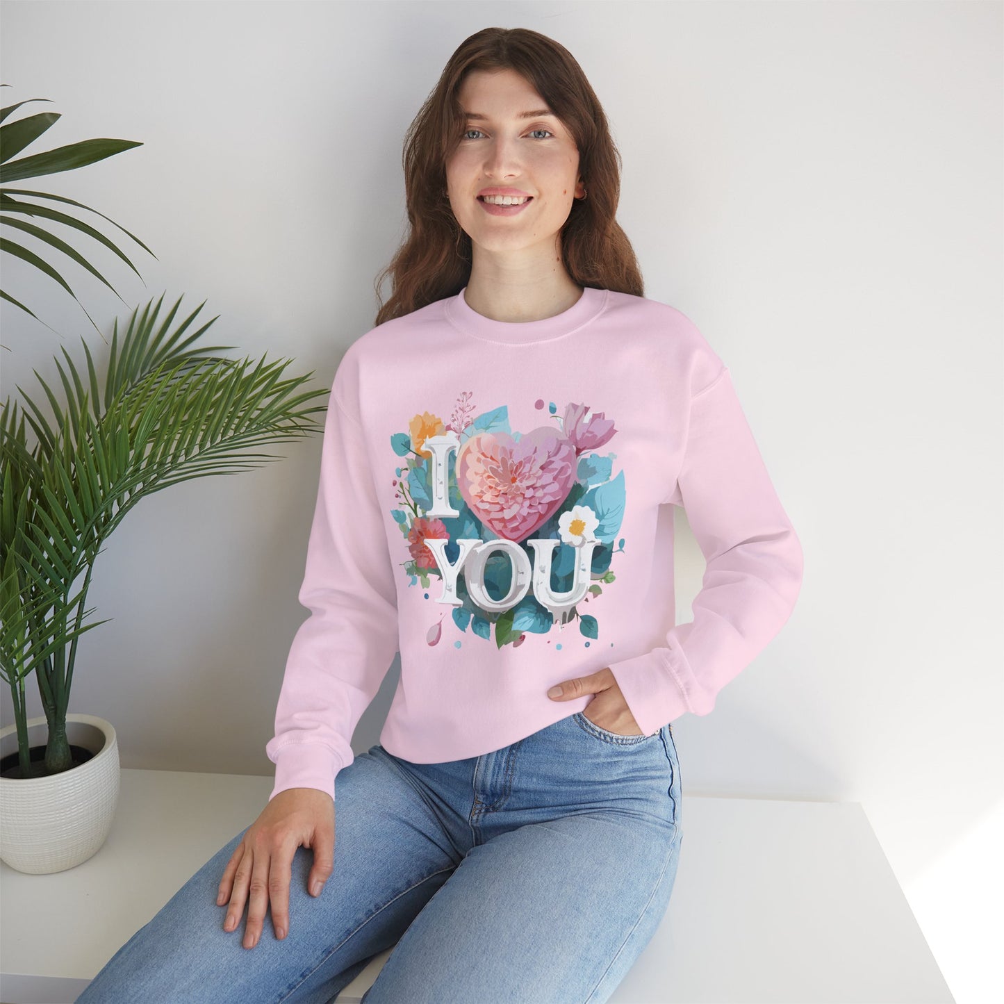 Floral Love Sweatshirt, Valentine's Day Sweatshirt, Love Flower Sweatshirt