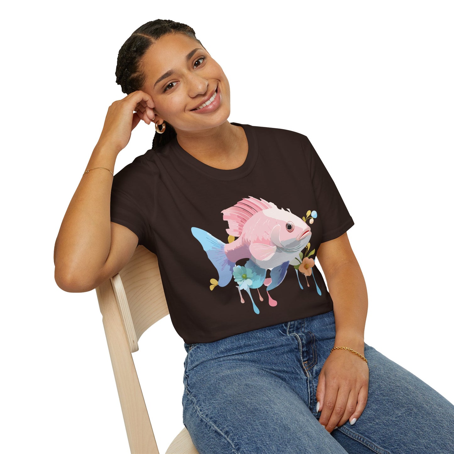 Fish Art Design Shirt, T Shirt with Fish, Graphic Shirt, Tee Shirt with Graphic Design, Shirt with Fish Graphic Art