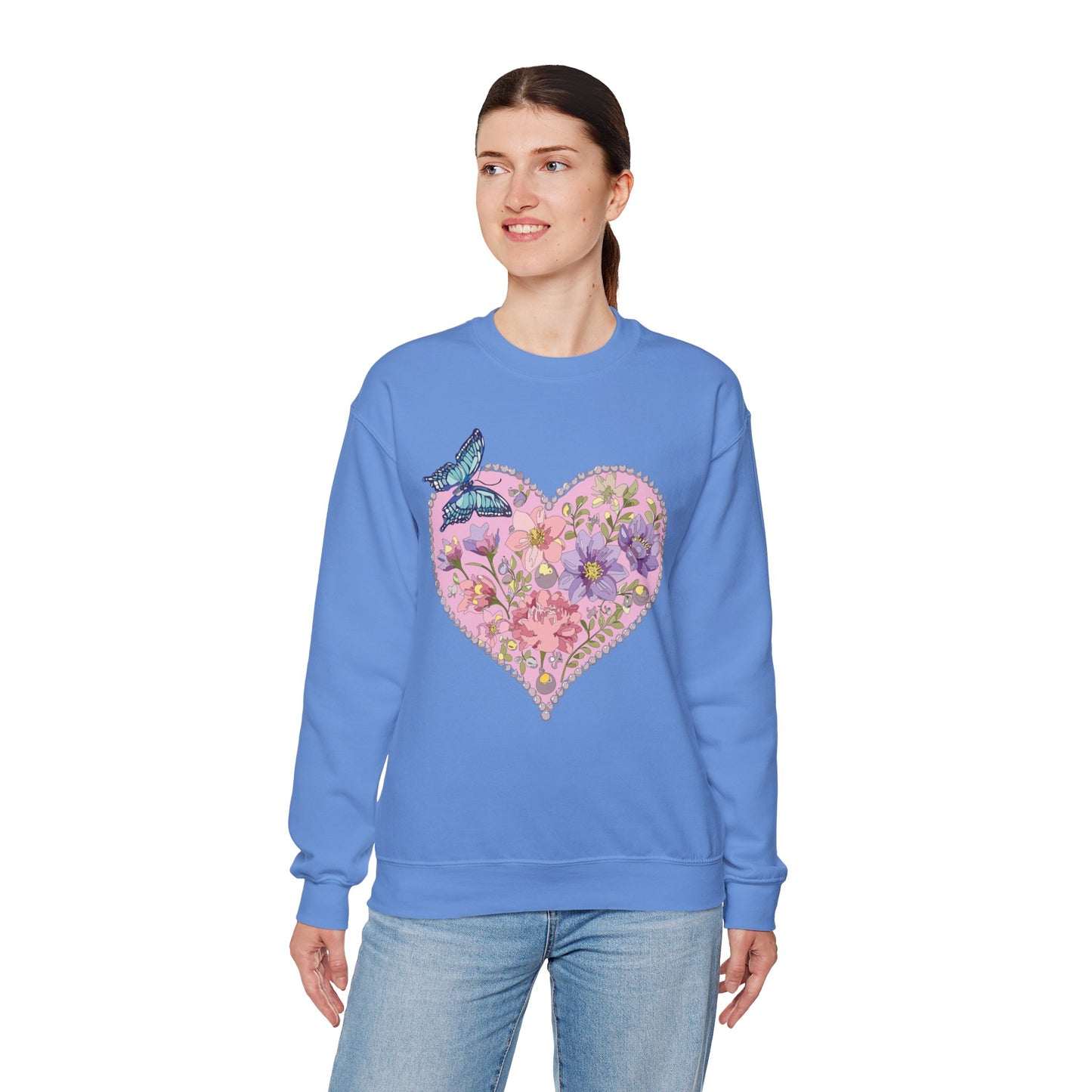 Floral Heart Sweatshirt, Floral Love Sweatshirt, Valentine's Day Sweatshirt, Heart Floral Sweatshirt