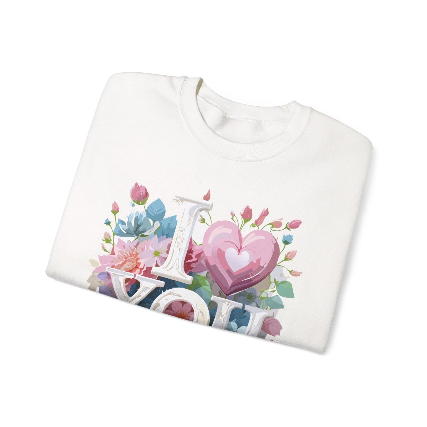 Floral Love Sweatshirt, Valentine's Day Sweatshirt, Love Flower Sweatshirt