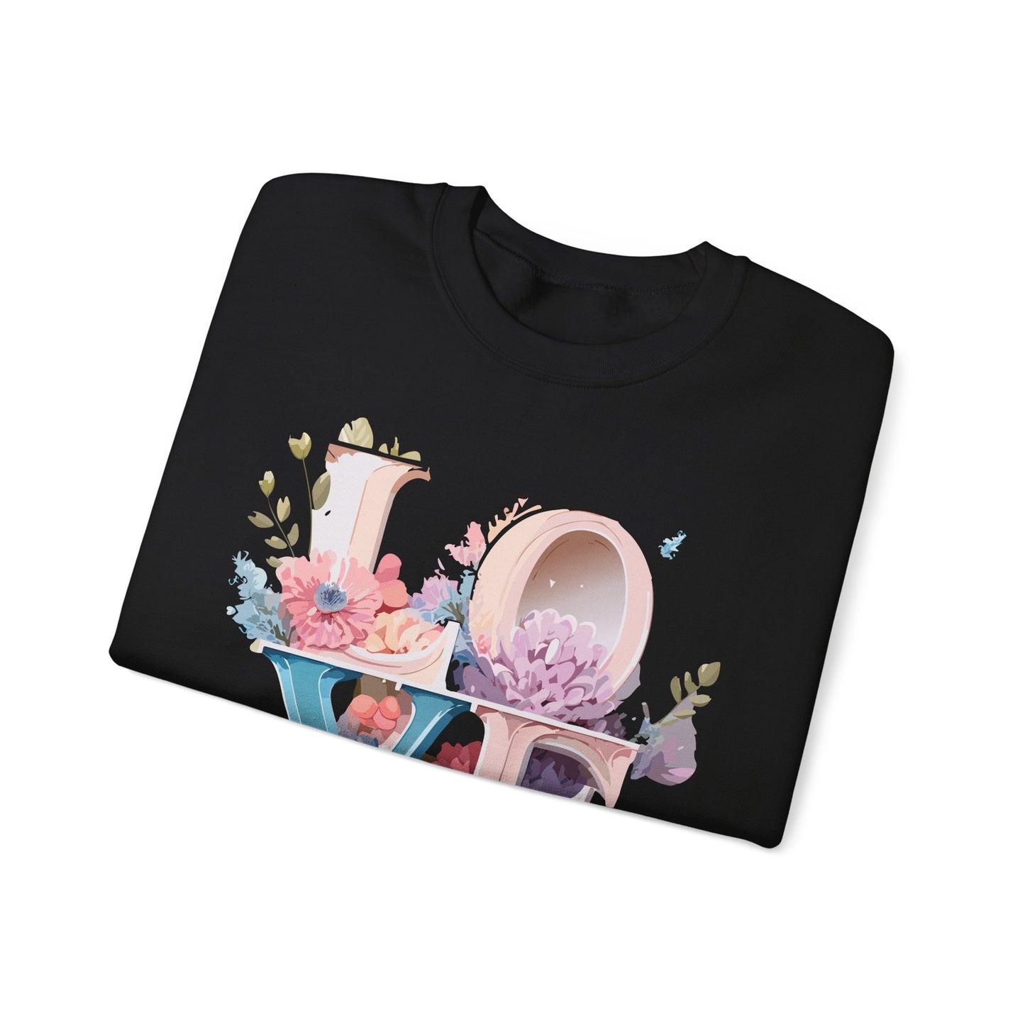 Floral Love Sweatshirt, Valentine's Day Sweatshirt, Love Flower Sweatshirt