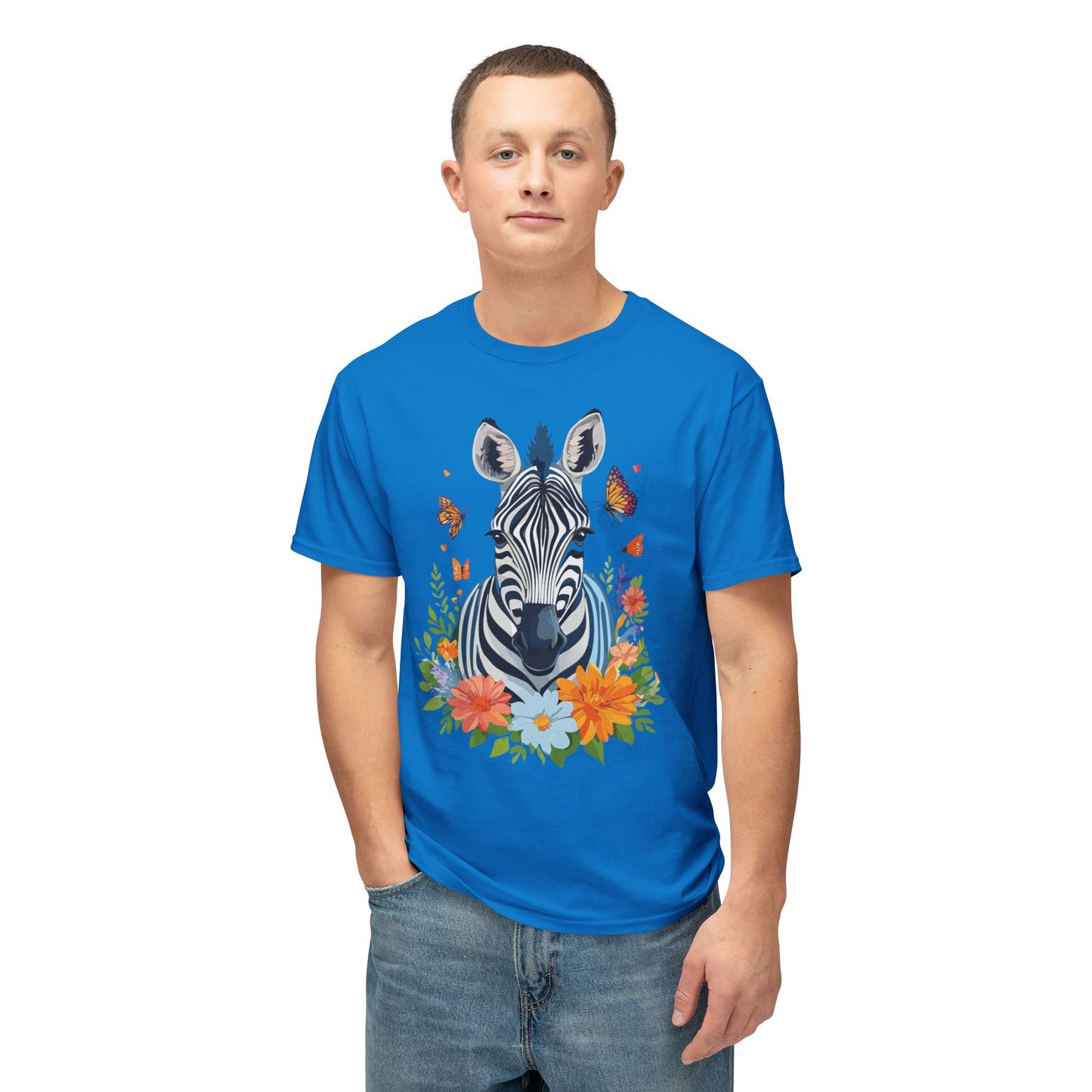 Zebra T-Shirt, Vintage Zebra Tee, Floral Tees, Zebra Art Design Shirt, Tee Shirt with Zebra 8