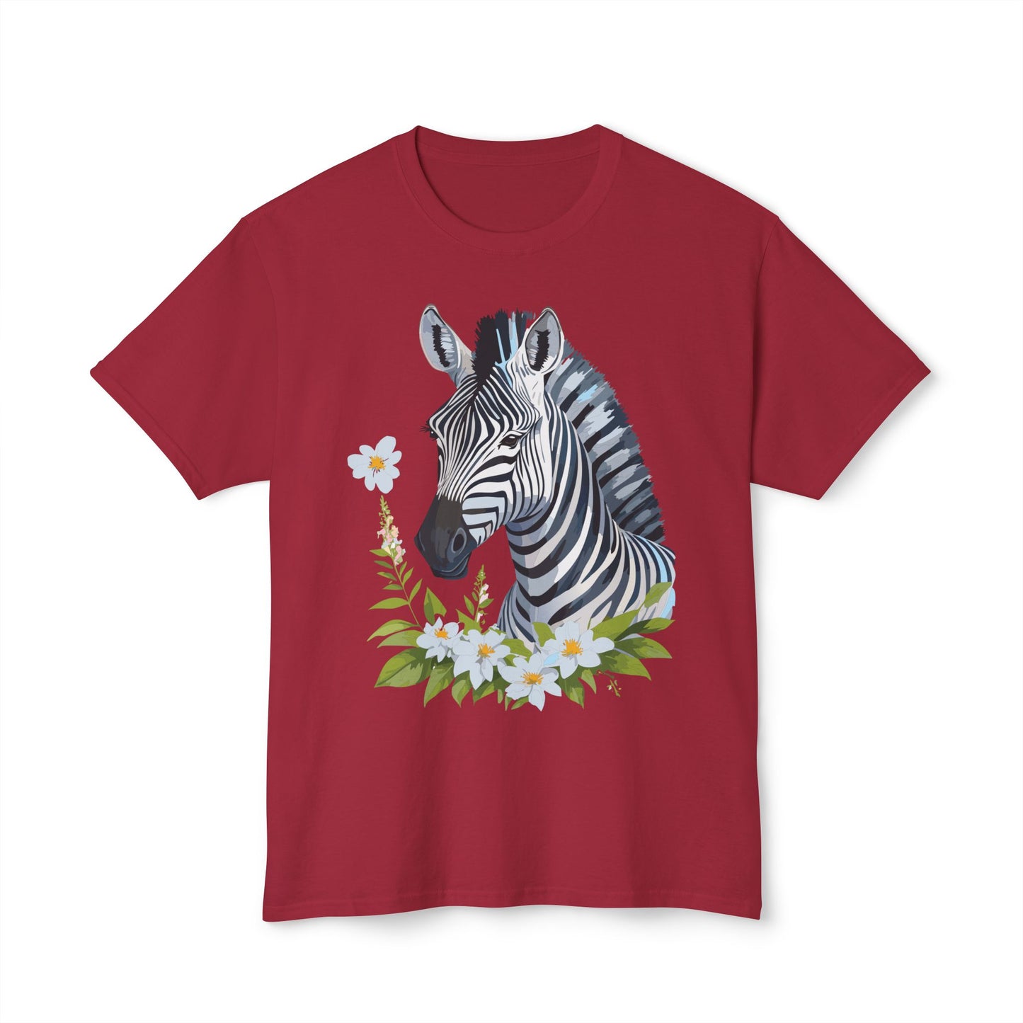 Zebra T-Shirt, Vintage Zebra Tee, Floral Tees, Zebra Art Design Shirt, Tee Shirt with Zebra 1
