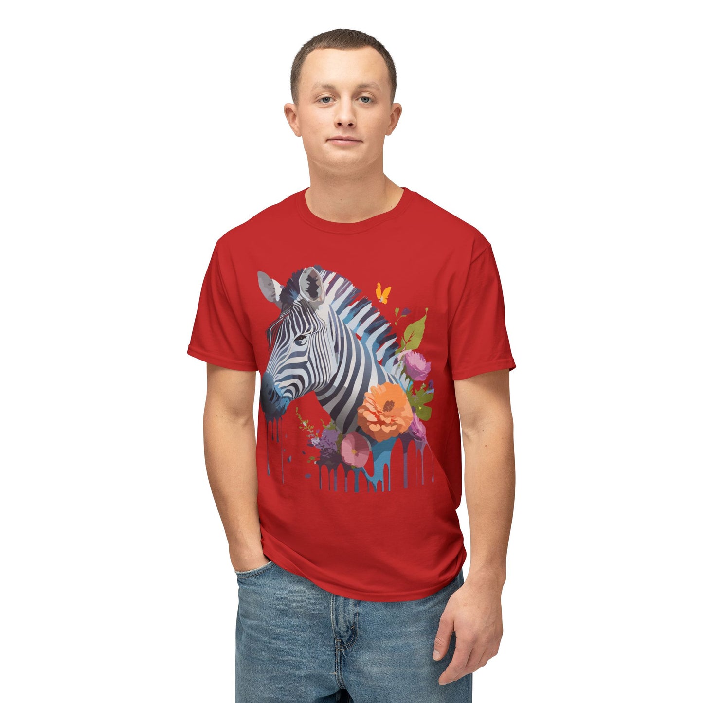 Zebra T-Shirt, Vintage Zebra Tee, Floral Tees, Zebra Art Design Shirt, Tee Shirt with Zebra 9