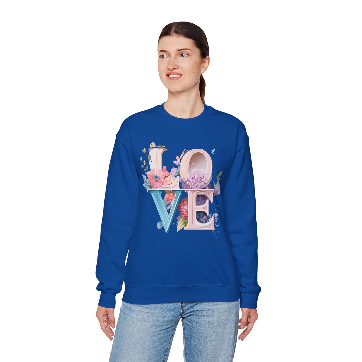 Floral Love Sweatshirt, Valentine's Day Sweatshirt, Love Flower Sweatshirt