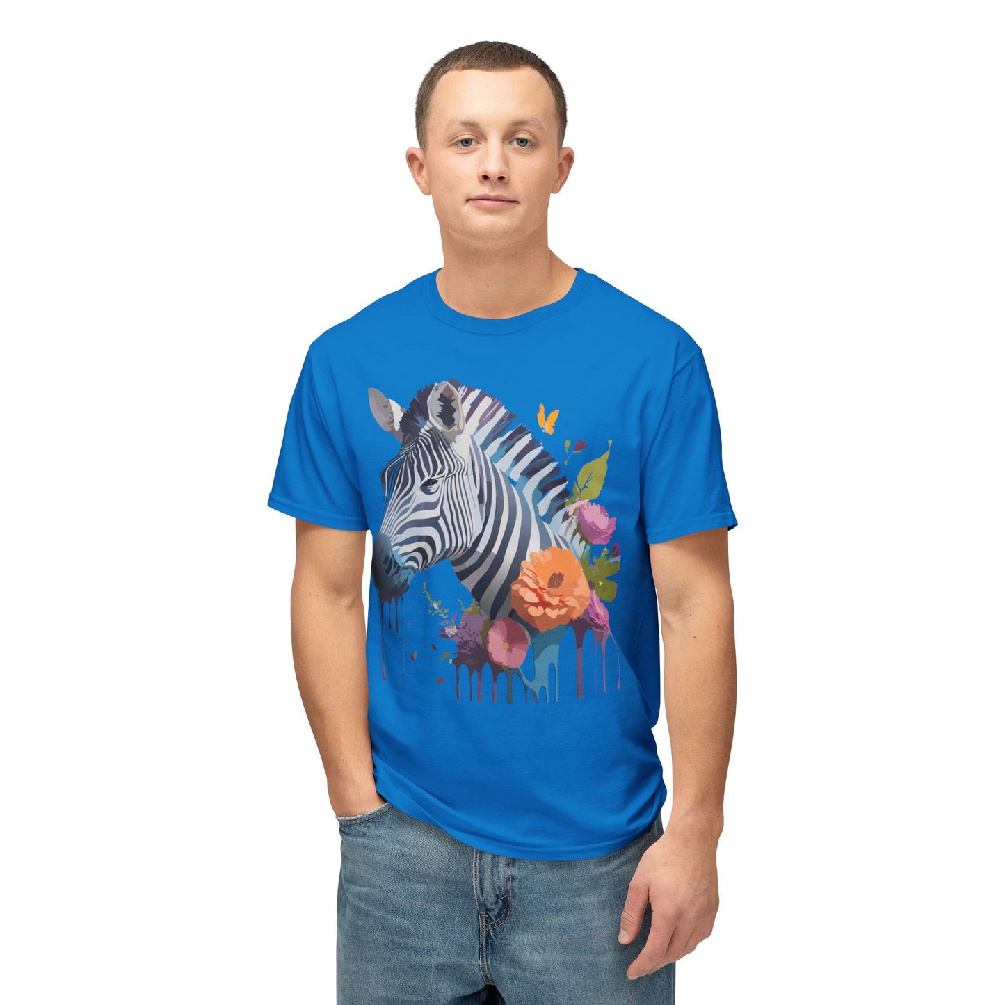 Zebra T-Shirt, Vintage Zebra Tee, Floral Tees, Zebra Art Design Shirt, Tee Shirt with Zebra 9