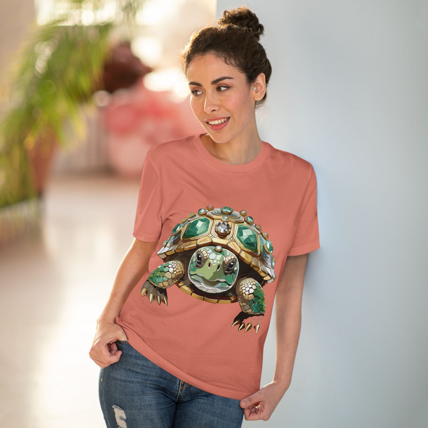 Organic T-shirt with Animals - Turtle