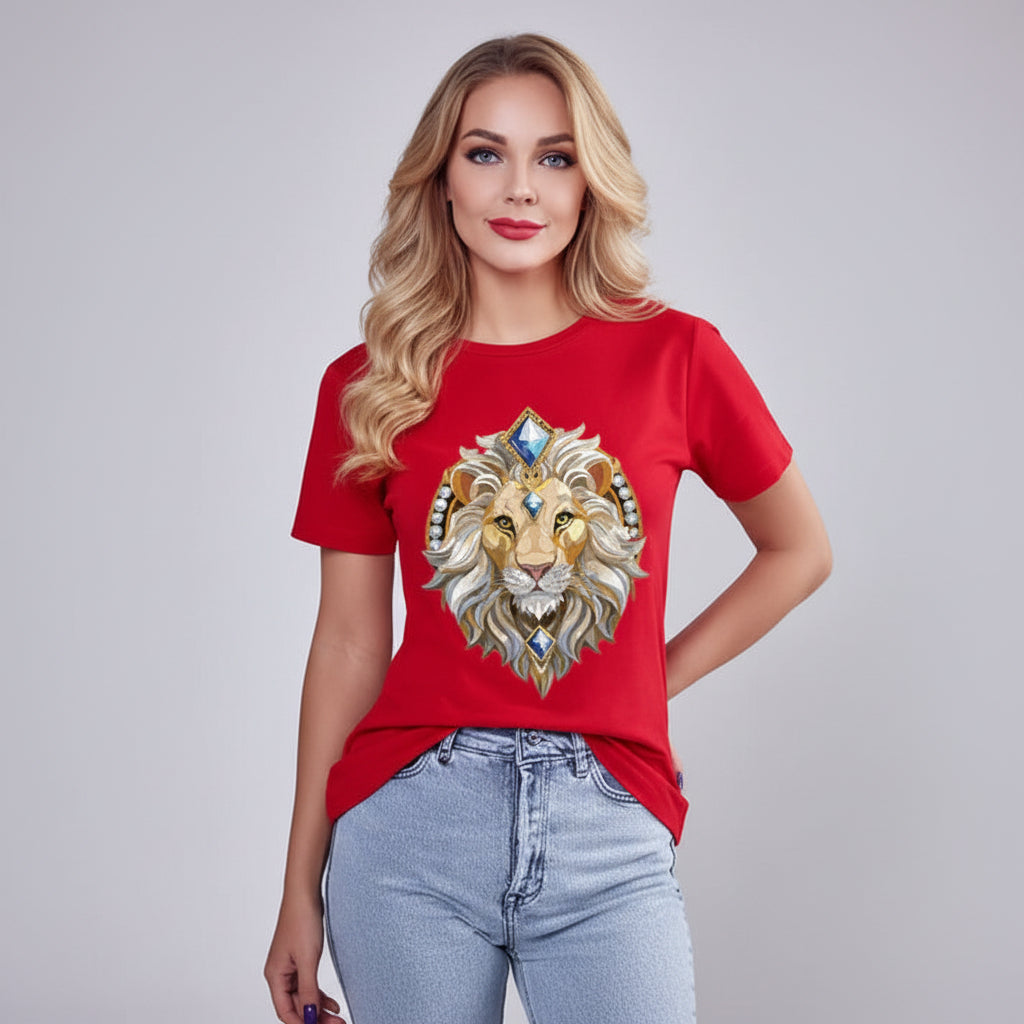 Unisex Animal Medallion Graphic Tee 100 Percent Cotton Premium Shirt