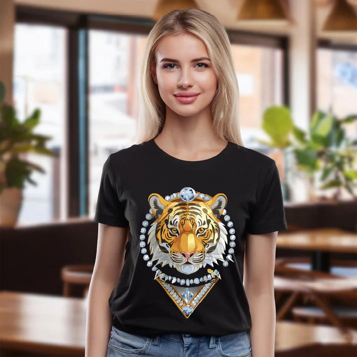 Unisex Premium Cotton Tee Shirt Featuring Antique Animal Medallion Art