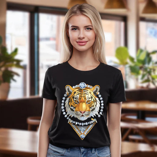 Unisex Premium Cotton Tee Shirt Featuring Antique Animal Medallion Art