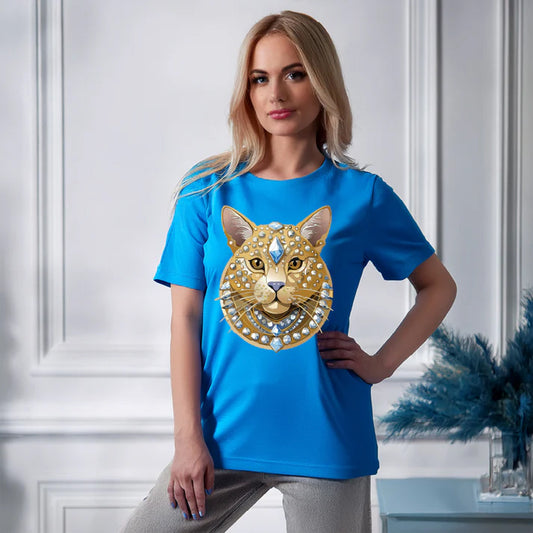 Unisex Premium Cotton Tee Shirt With Antique Animal Medallion Design