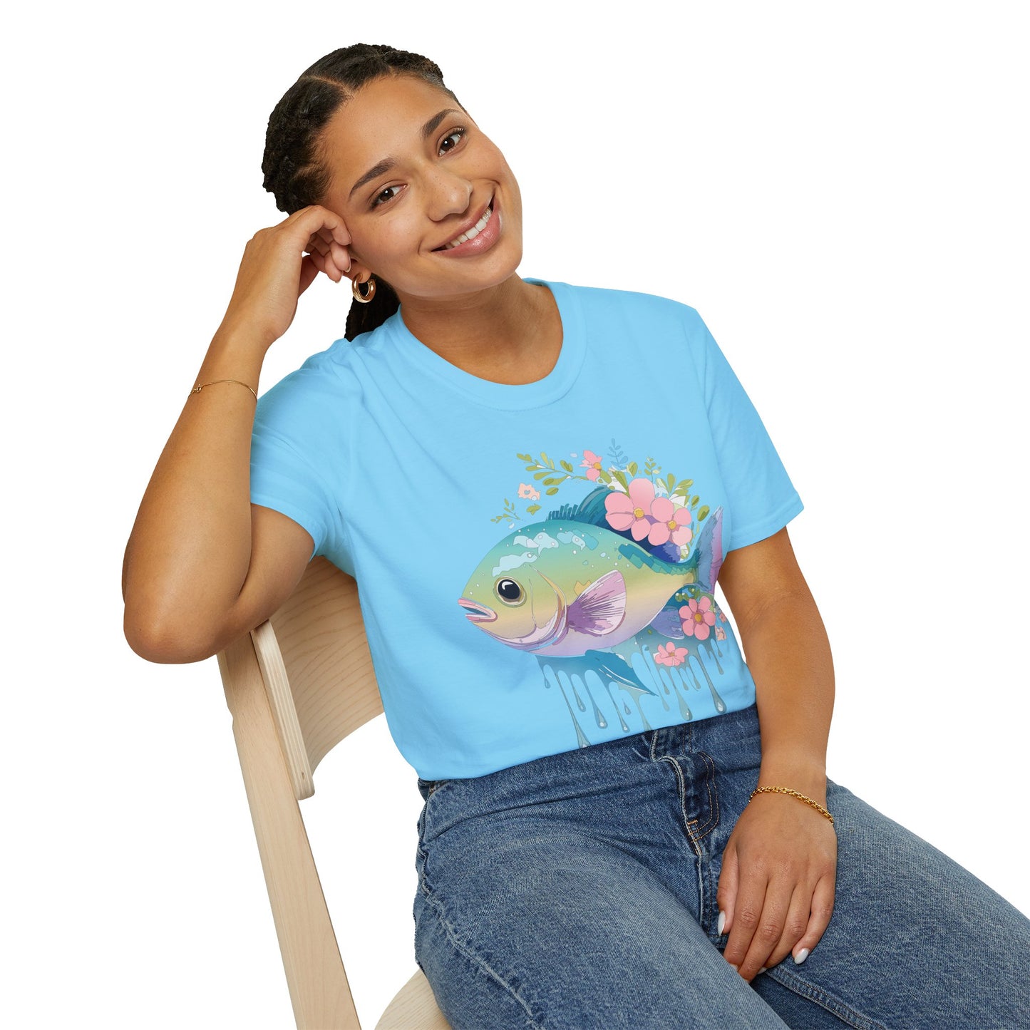 Fish Art Design Shirt, T Shirt with Fish, Graphic Shirt, Tee Shirt with Graphic Design, Shirt with Fish Graphic Art