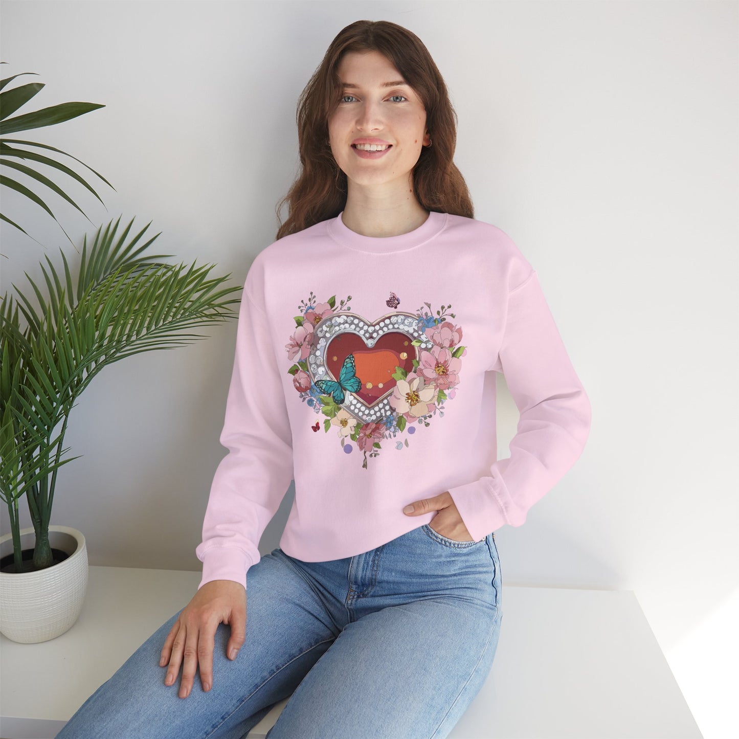 Floral Heart Sweatshirt, Floral Love Sweatshirt, Valentine's Day Sweatshirt, Heart Floral Sweatshirt
