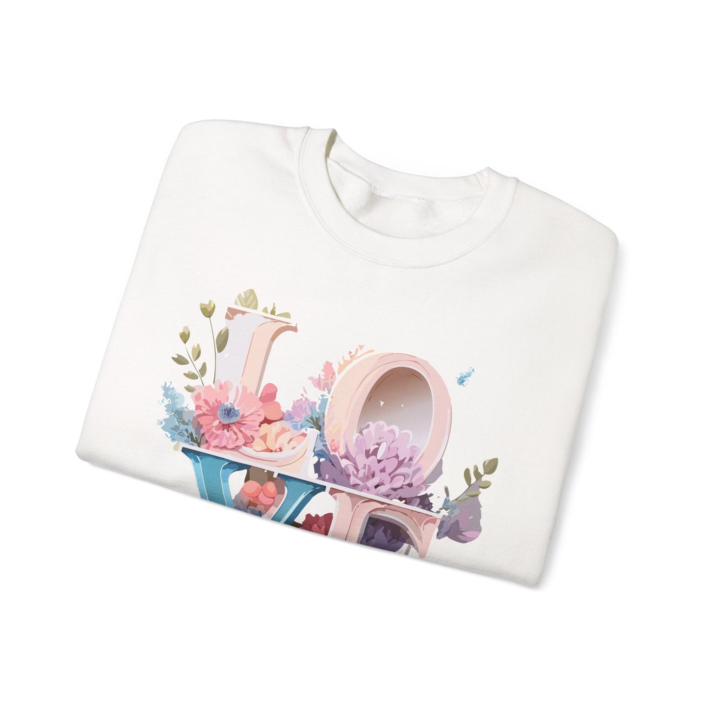 Floral Love Sweatshirt, Valentine's Day Sweatshirt, Love Flower Sweatshirt