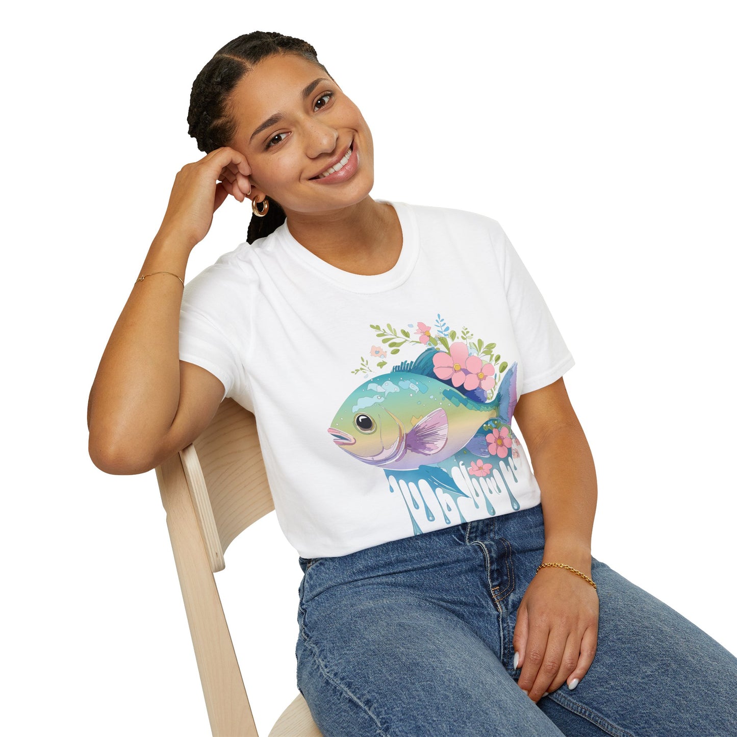 Fish Art Design Shirt, T Shirt with Fish, Graphic Shirt, Tee Shirt with Graphic Design, Shirt with Fish Graphic Art