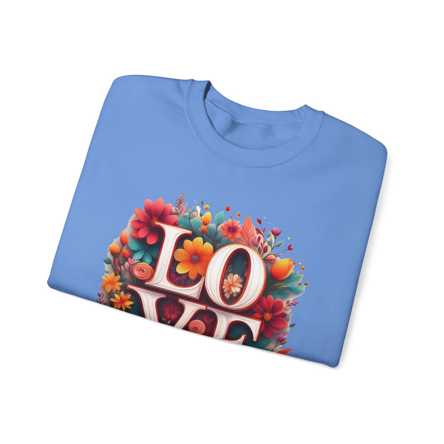 Floral Love Sweatshirt, Valentine's Day Sweatshirt, Love Flower Sweatshirt