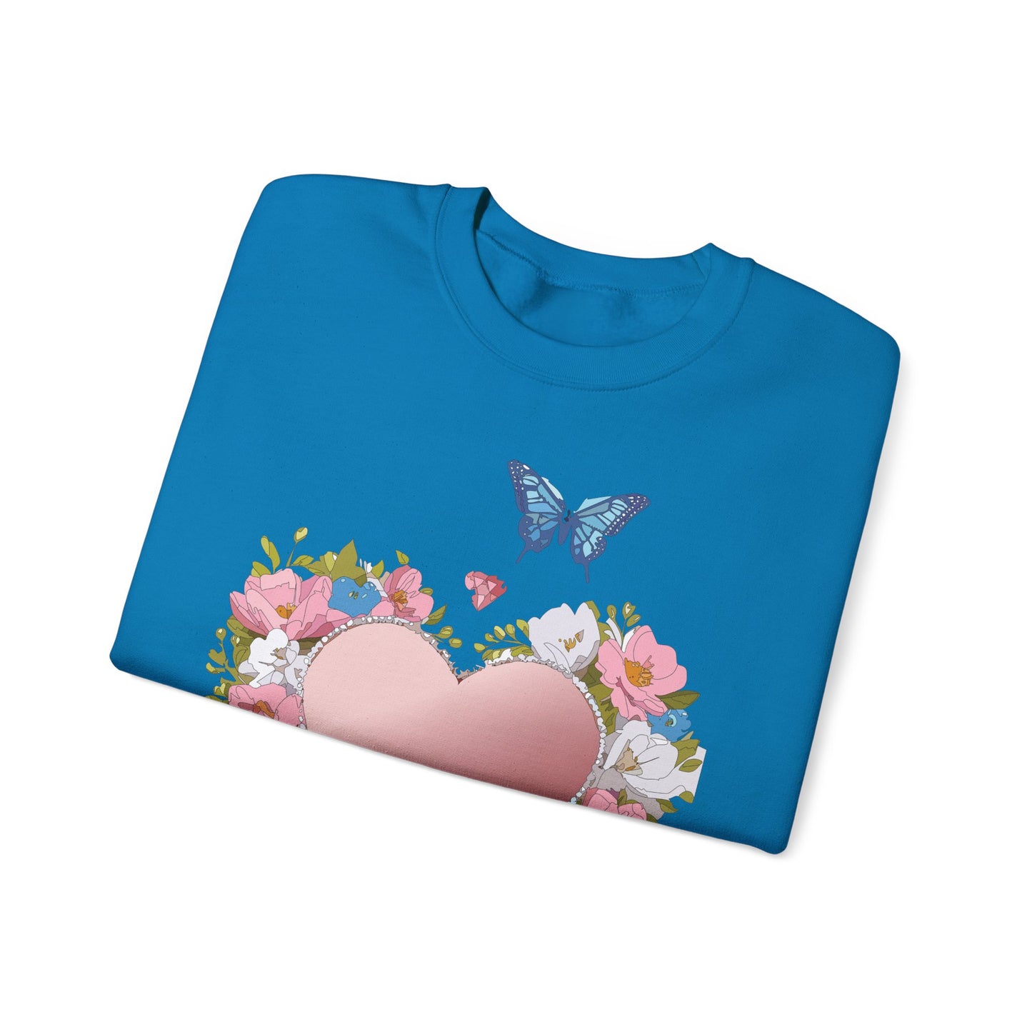 Floral Heart Sweatshirt, Floral Love Sweatshirt, Valentine's Day Sweatshirt, Heart Floral Sweatshirt