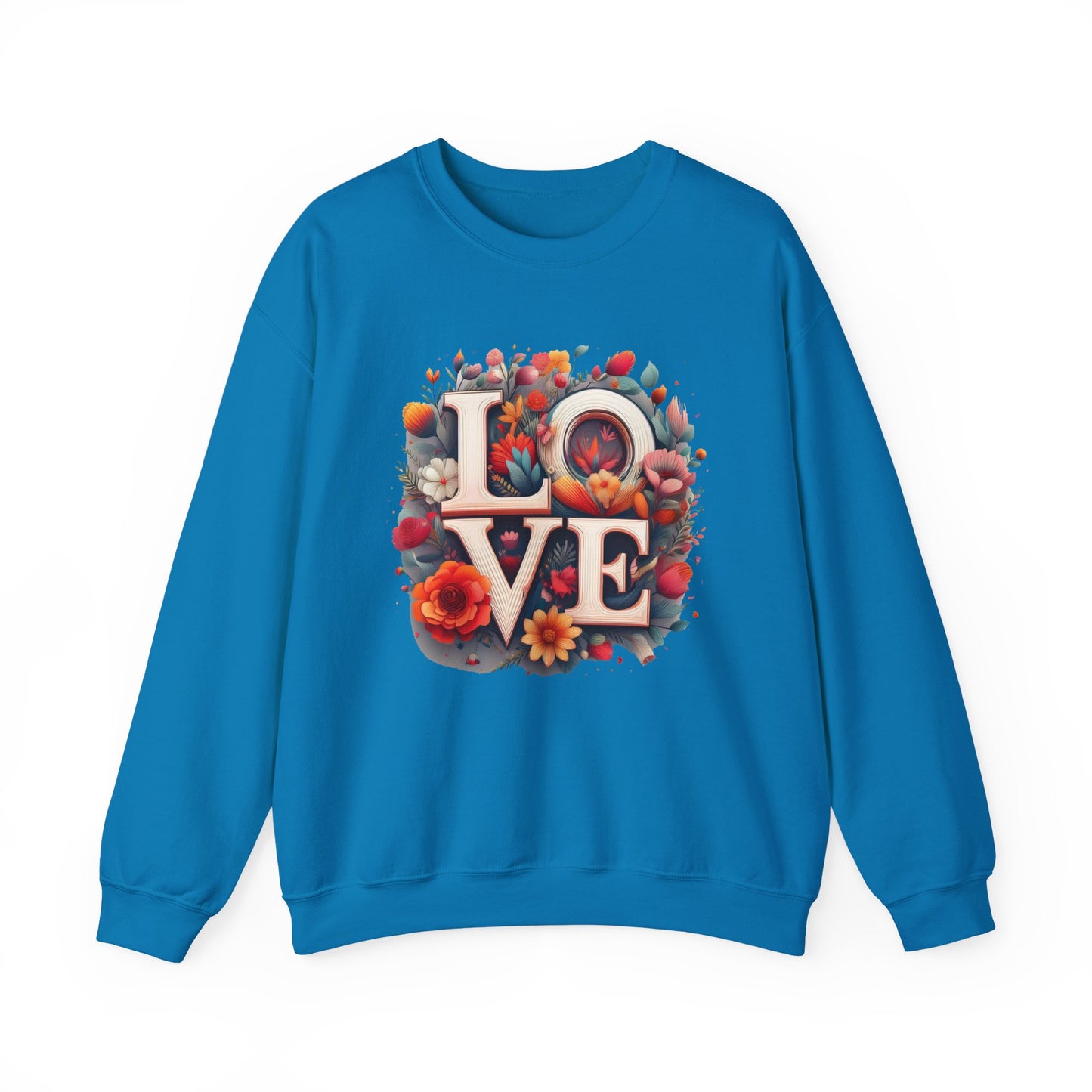 Floral Love Sweatshirt, Valentine's Day Sweatshirt, Love Flower Sweatshirt