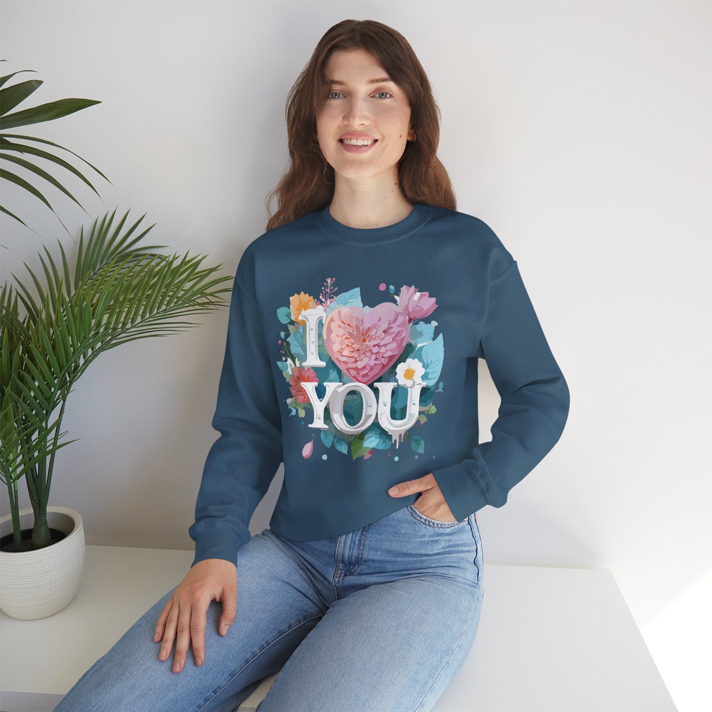 Floral Love Sweatshirt, Valentine's Day Sweatshirt, Love Flower Sweatshirt