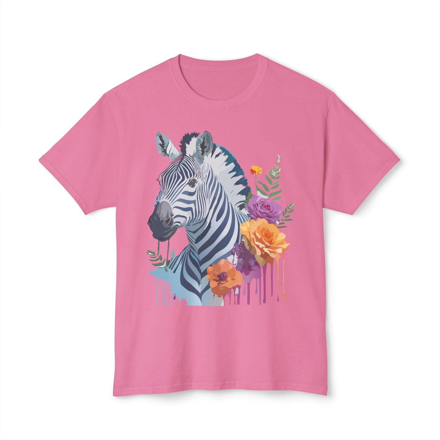 Zebra T-Shirt, Vintage Zebra Tee, Floral Tees, Zebra Art Design Shirt, Tee Shirt with Zebra 2
