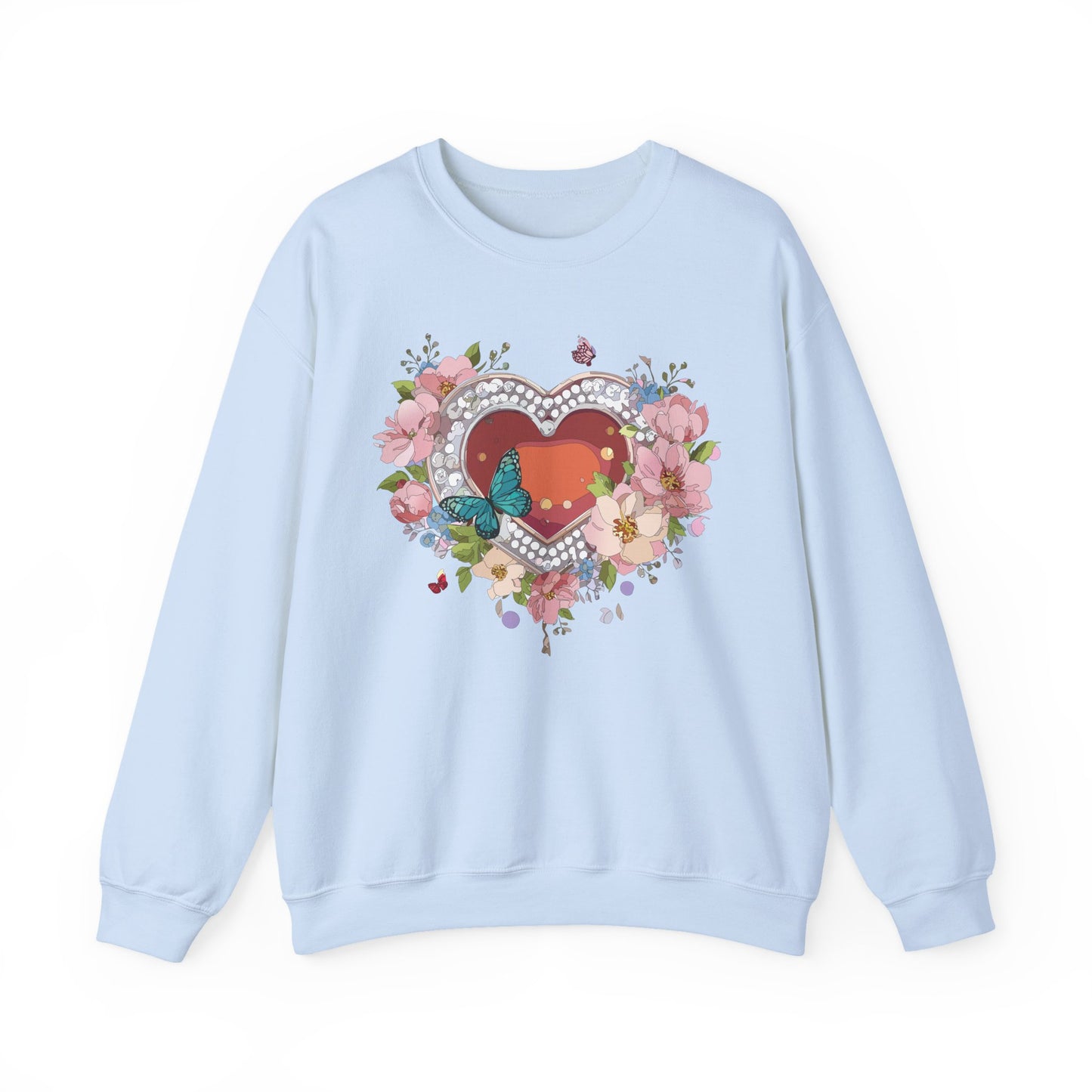 Floral Heart Sweatshirt, Floral Love Sweatshirt, Valentine's Day Sweatshirt, Heart Floral Sweatshirt