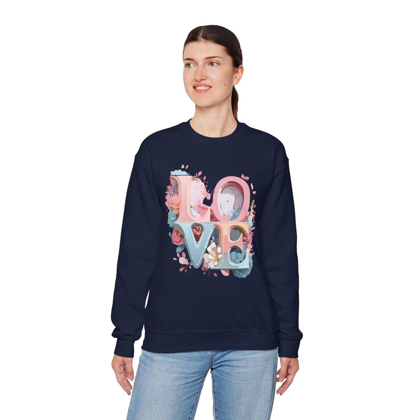 Floral Love Sweatshirt, Valentine's Day Sweatshirt, Love Flower Sweatshirt