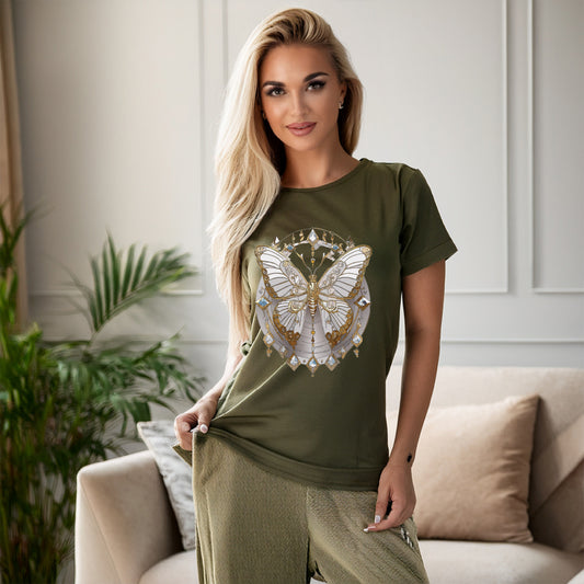 Butterfly shirt, Shirt with Butterfly, Tee Shirt with Antique Butterfly