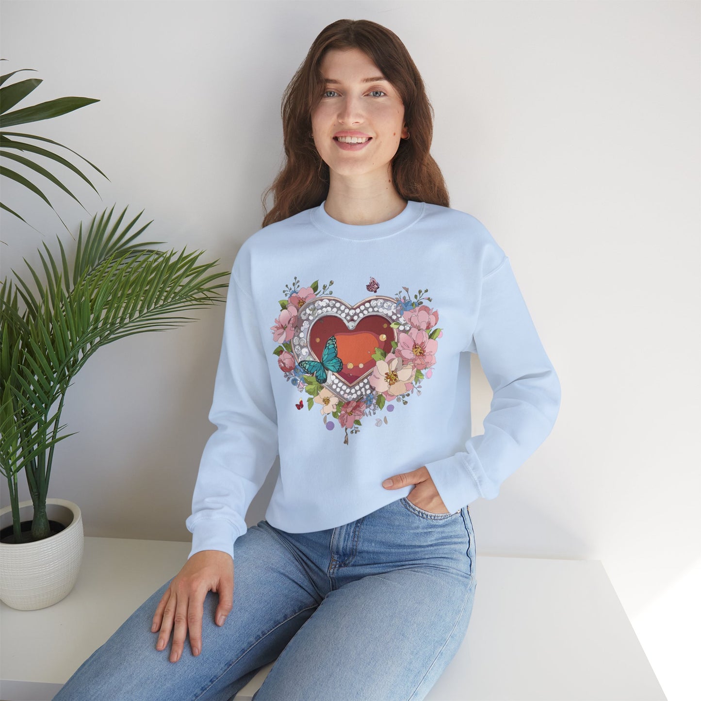 Floral Heart Sweatshirt, Floral Love Sweatshirt, Valentine's Day Sweatshirt, Heart Floral Sweatshirt