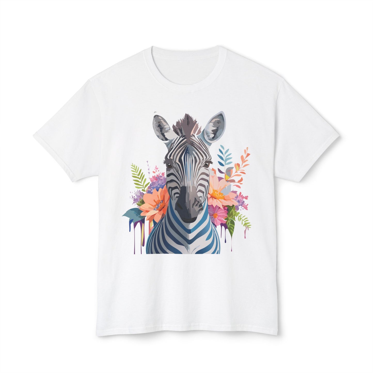 Zebra T-Shirt, Vintage Zebra Tee, Floral Tees, Zebra Art Design Shirt, Tee Shirt with Zebra 5