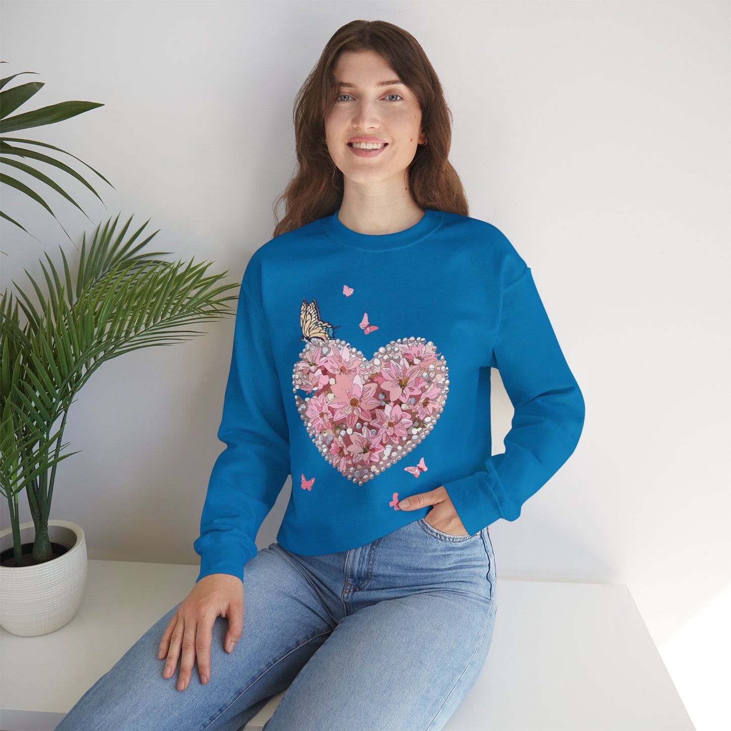 Floral Heart Sweatshirt, Floral Love Sweatshirt, Valentine's Day Sweatshirt, Heart Floral Sweatshirt