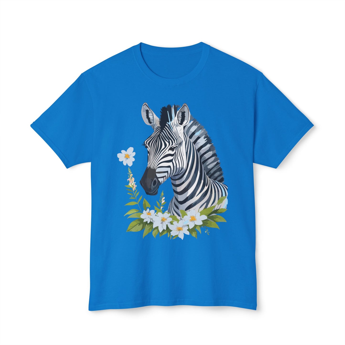 Zebra T-Shirt, Vintage Zebra Tee, Floral Tees, Zebra Art Design Shirt, Tee Shirt with Zebra 1