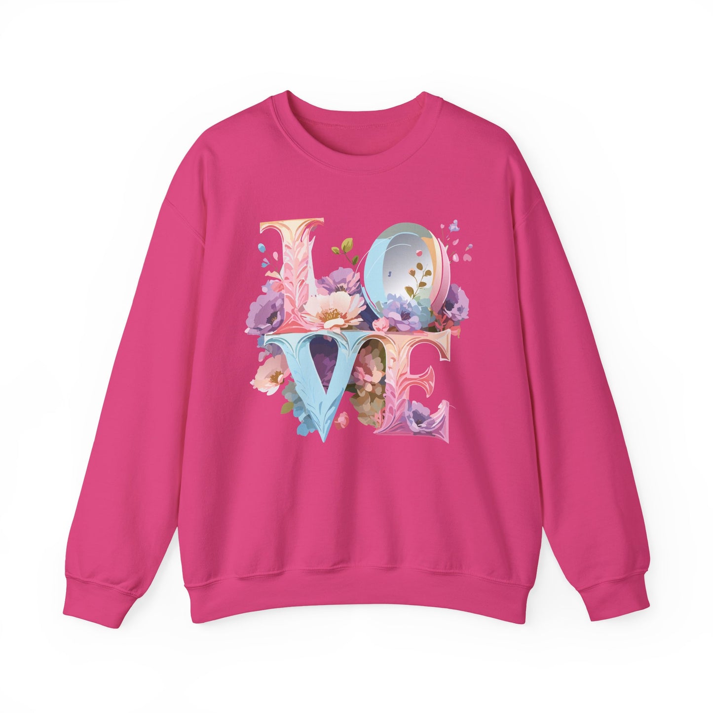 Floral Love Sweatshirt, Valentine's Day Sweatshirt, Love Flower Sweatshirt
