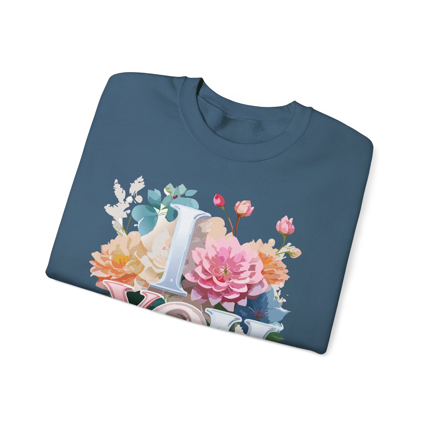 Floral Love Sweatshirt, Valentine's Day Sweatshirt, Love Flower Sweatshirt