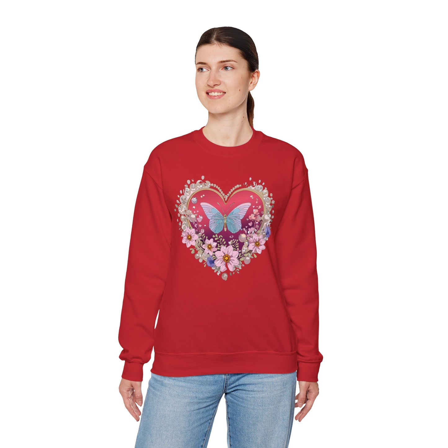 Floral Heart Sweatshirt, Floral Love Sweatshirt, Valentine's Day Sweatshirt, Heart Floral Sweatshirt