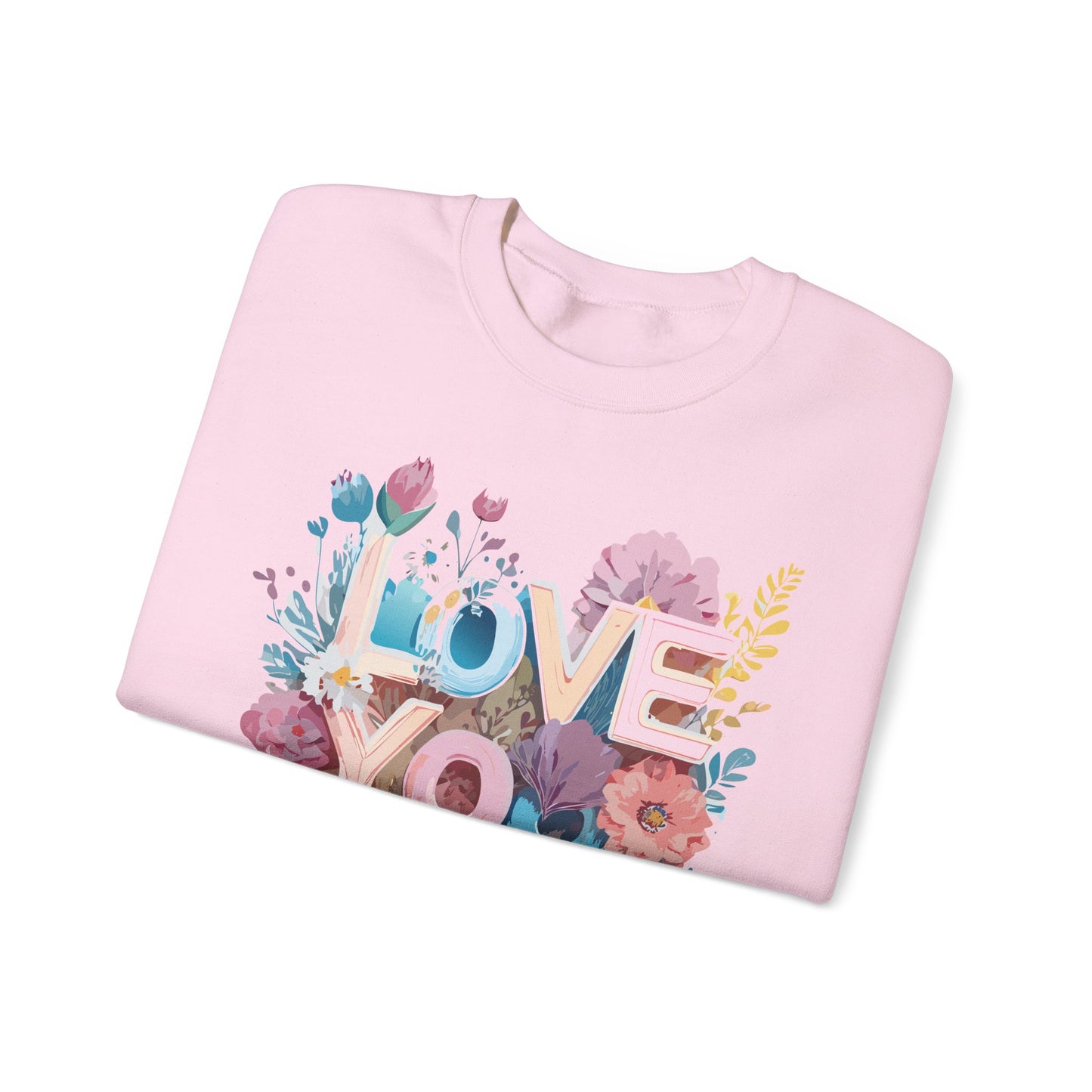 Floral Love Sweatshirt, Valentine's Day Sweatshirt, Love Flower Sweatshirt