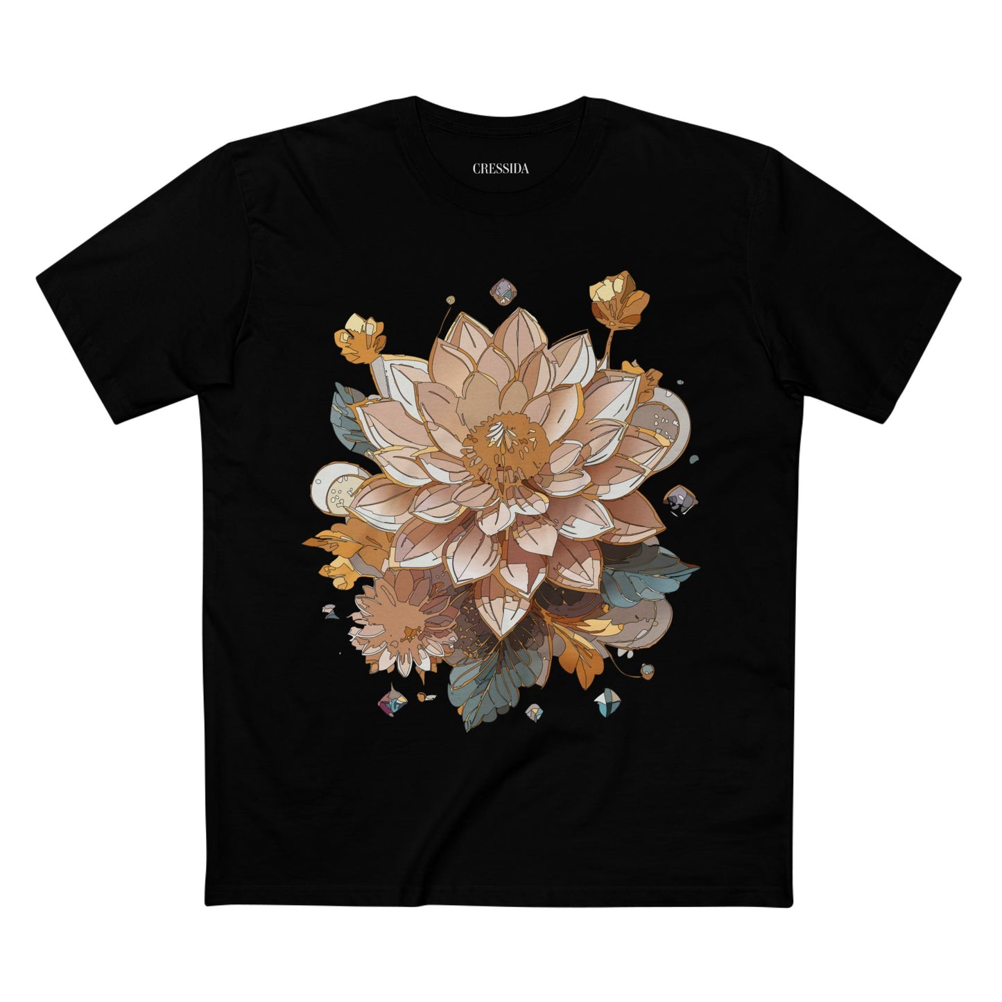 Floral Shirt, Shirt with Flower, Tee Shirt with Antique Flower