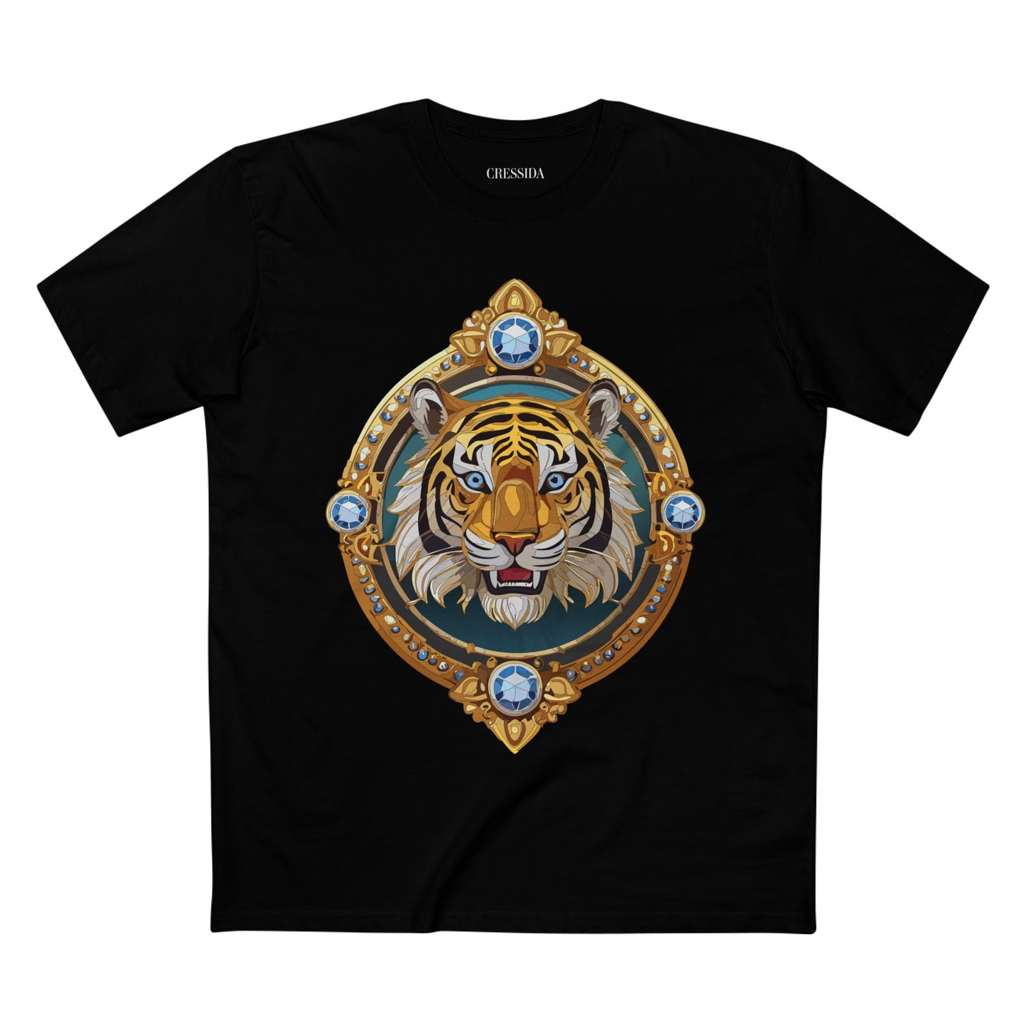 Unisex Premium Cotton Tee Shirt With Antique Animal Medallion Design