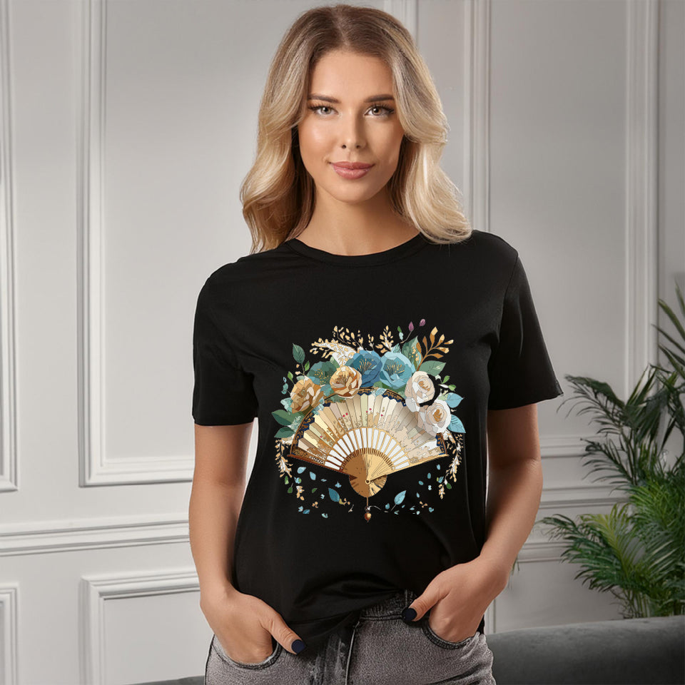 Fan shirt, Shirt with Fan, Tee Shirt with Antique Fan