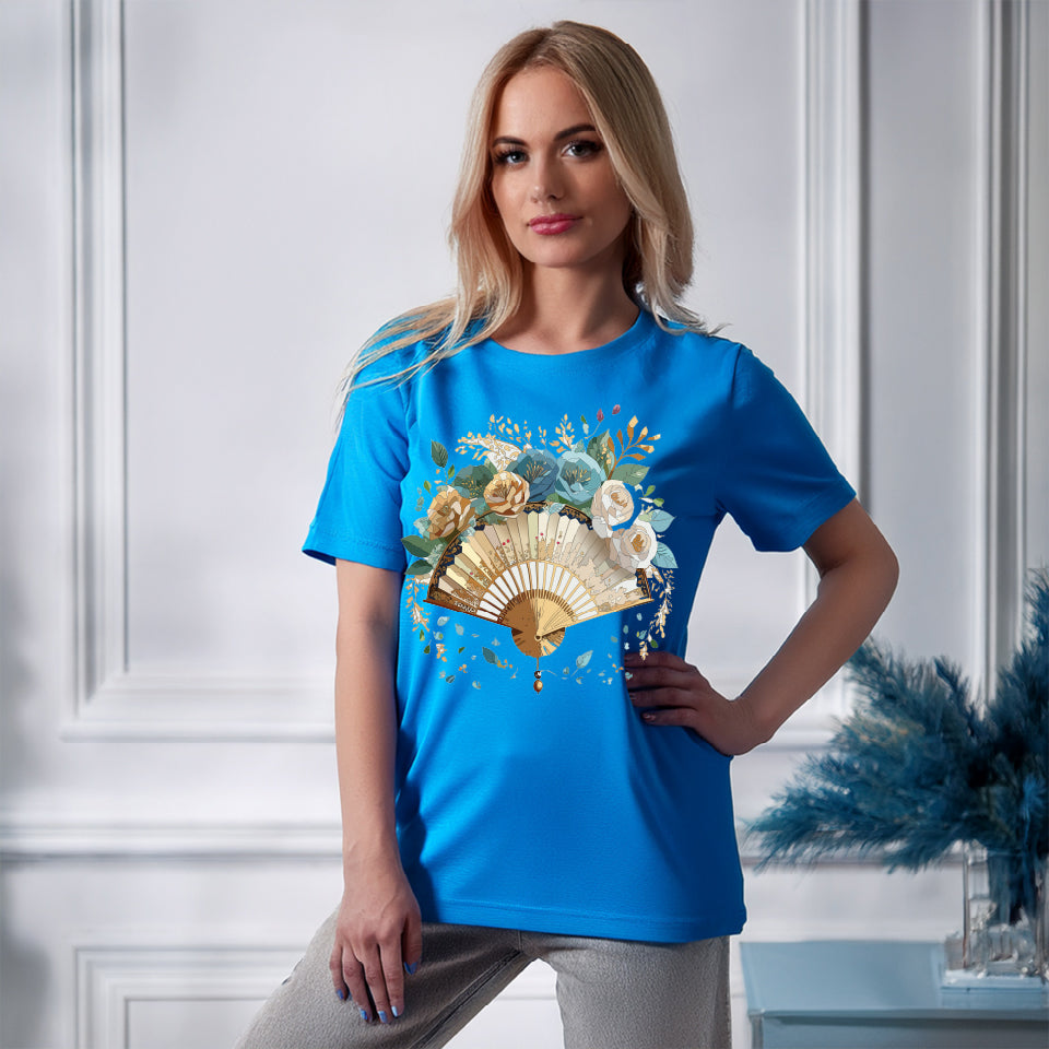 Fan shirt, Shirt with Fan, Tee Shirt with Antique Fan