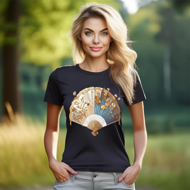 Fan shirt, Shirt with Fan, Tee Shirt with Antique Fan