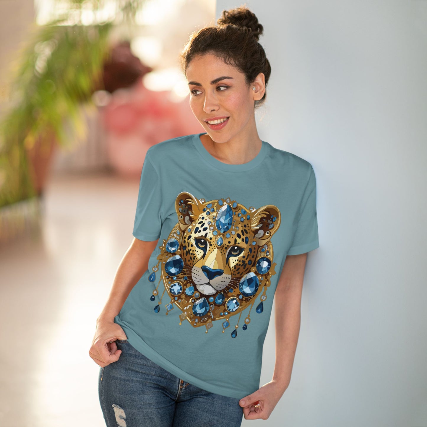 Organic T-shirt with Animals - Cheetah