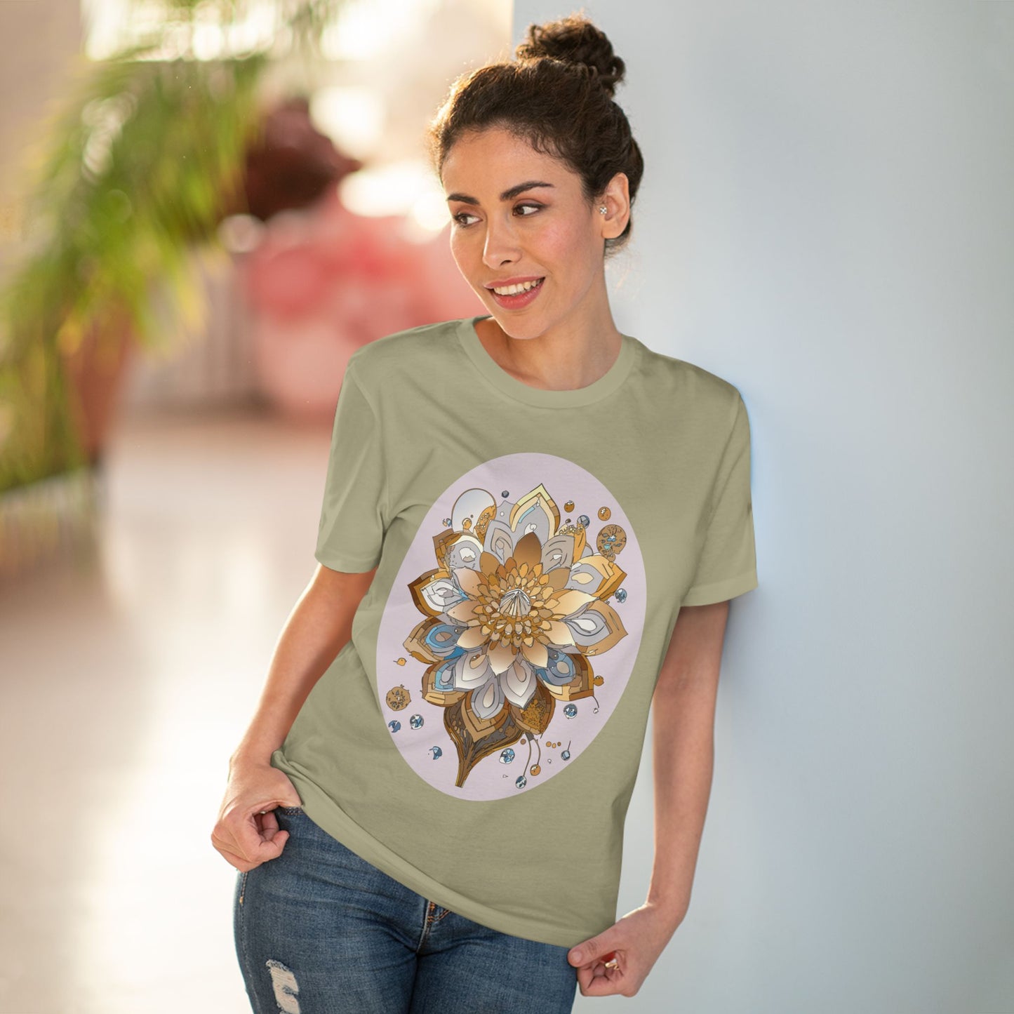 Organic T-shirt with Flower