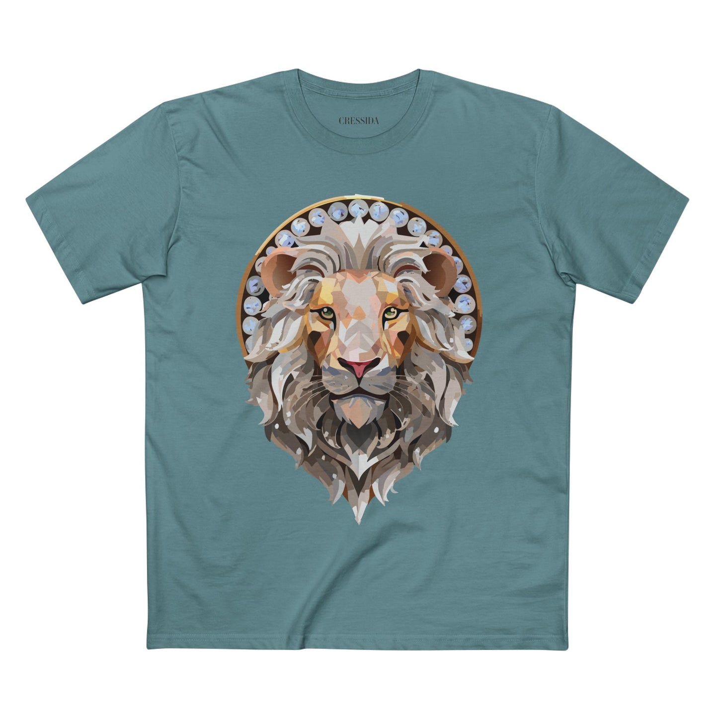 Unisex Animal Print Tee With Antique Medallion Art Design Graphic