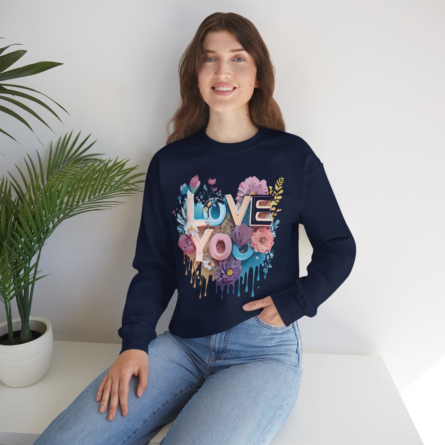 Floral Love Sweatshirt, Valentine's Day Sweatshirt, Love Flower Sweatshirt