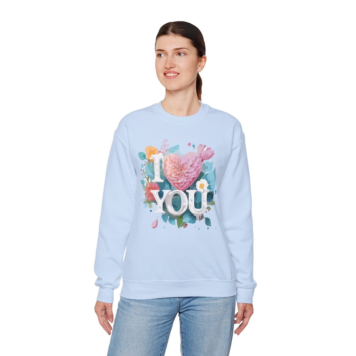 Floral Love Sweatshirt, Valentine's Day Sweatshirt, Love Flower Sweatshirt