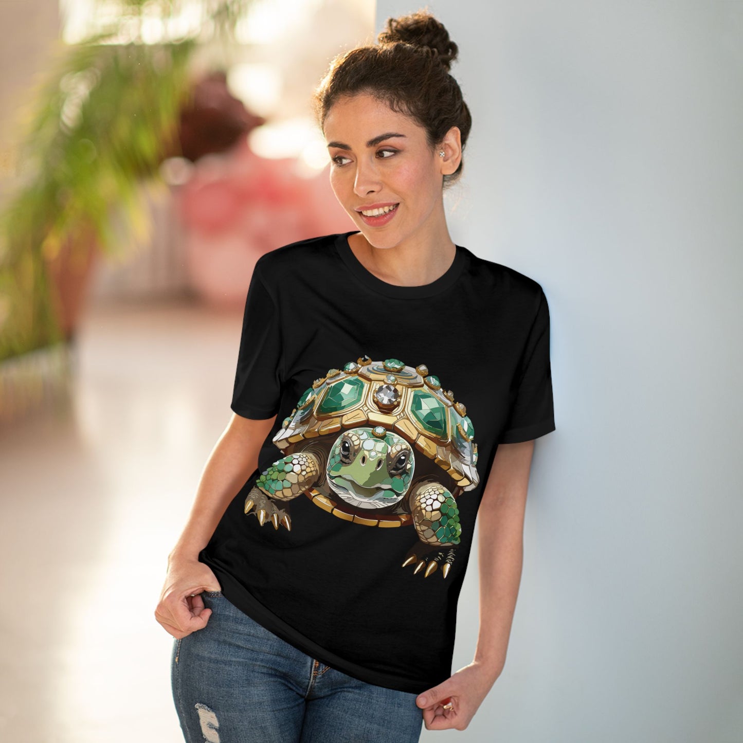 Organic T-shirt with Animals - Turtle