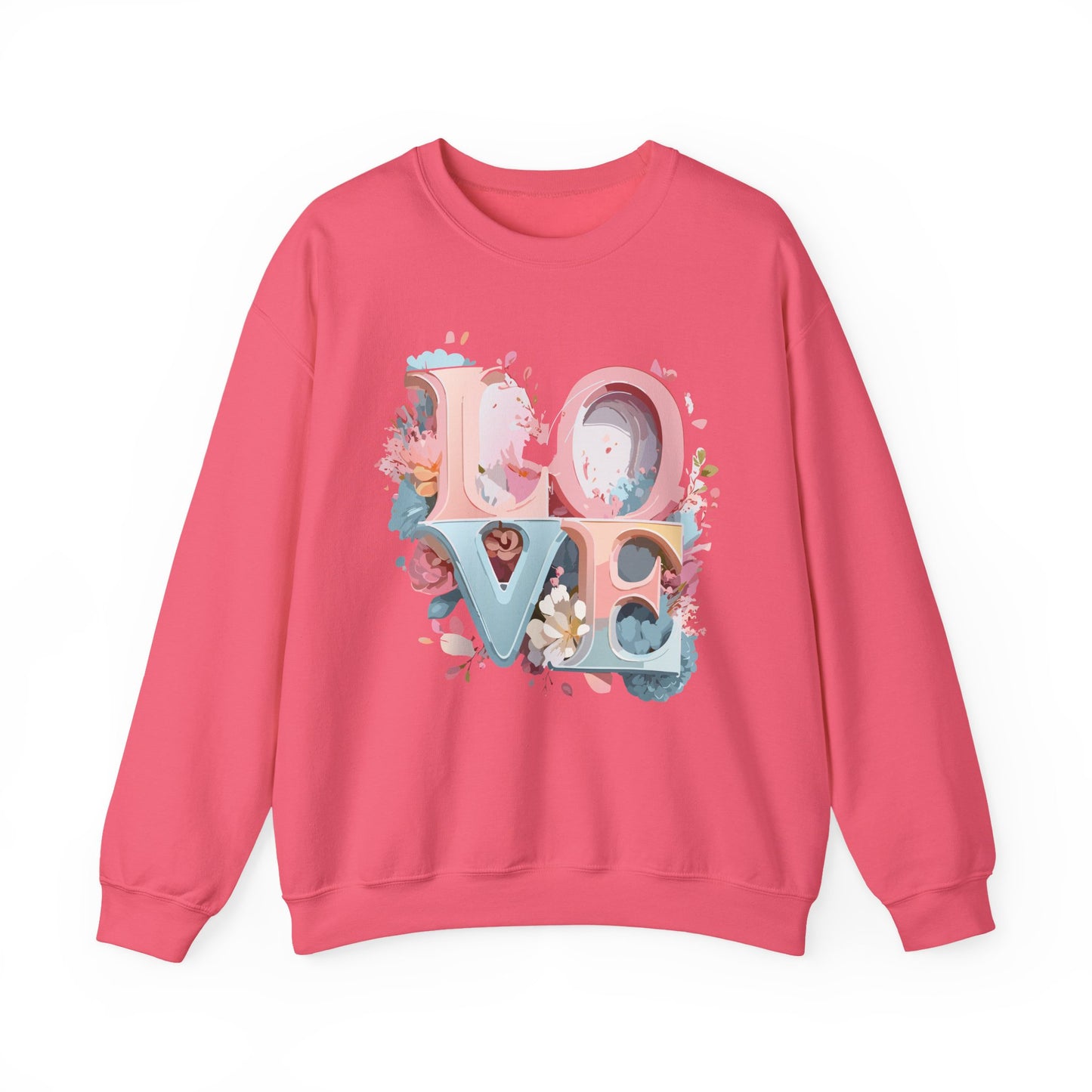 Floral Love Sweatshirt, Valentine's Day Sweatshirt, Love Flower Sweatshirt